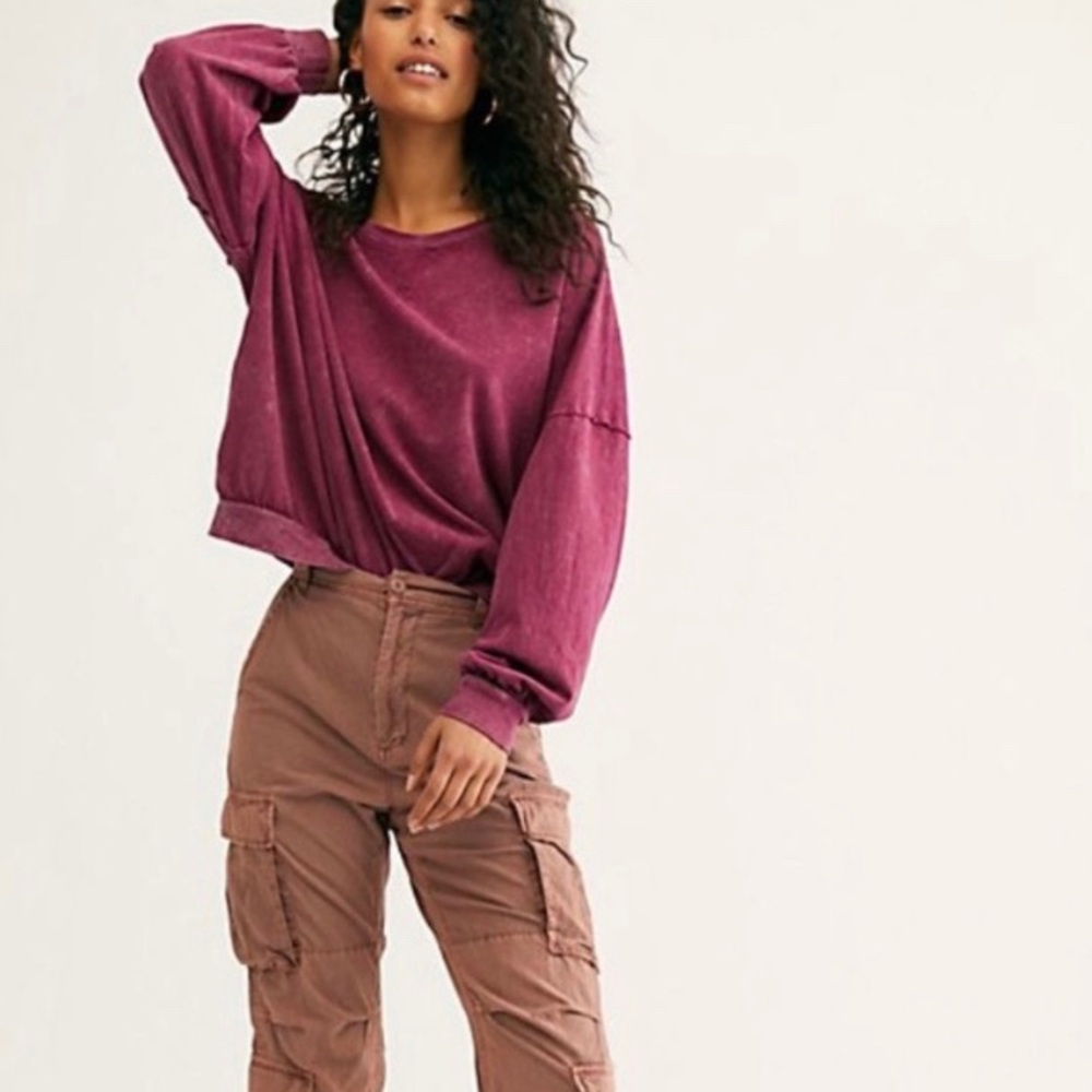 Free People 213 Vintage Wash Long sleeve T- shirt - Picture 6 of 6